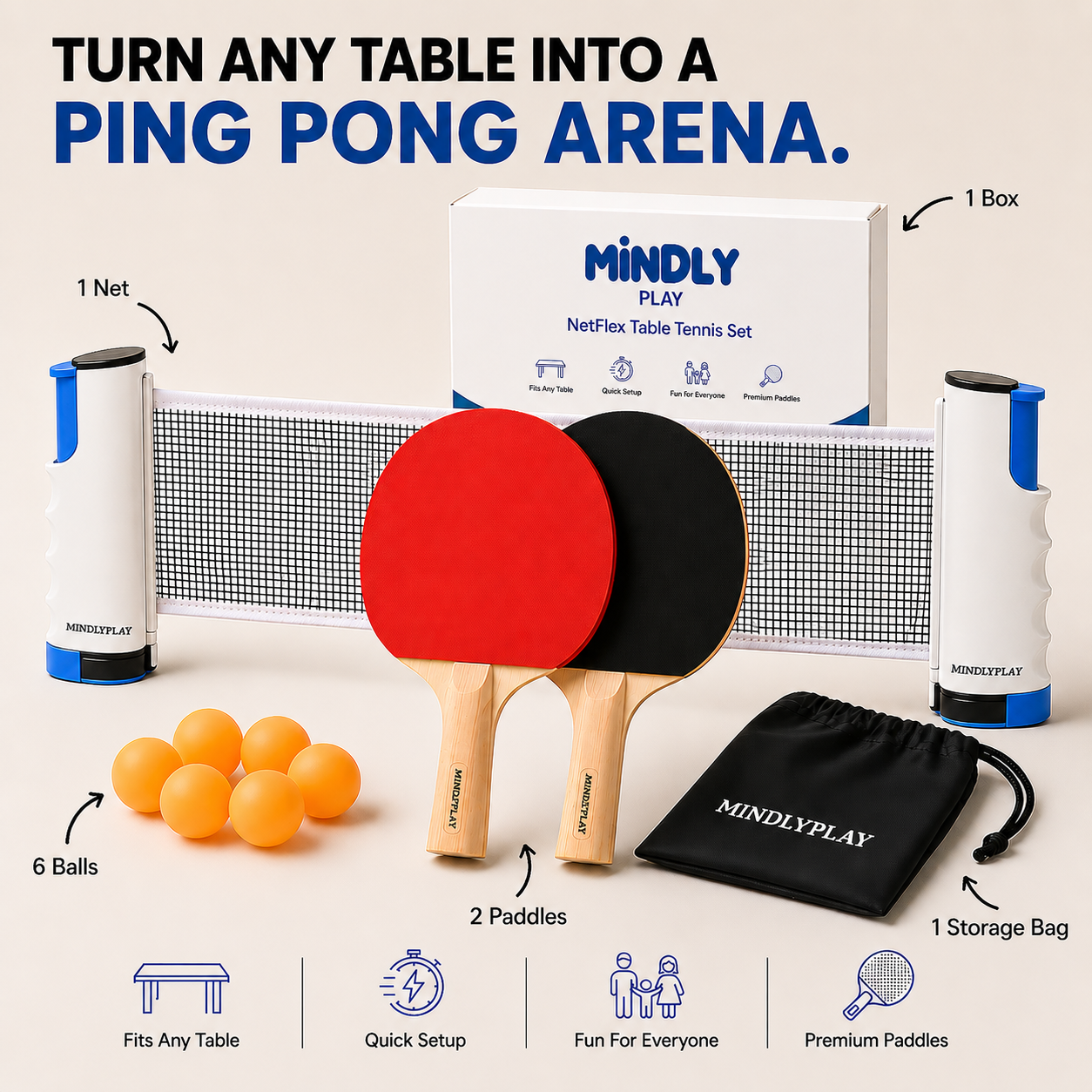 NetFlex Table Tennis Set